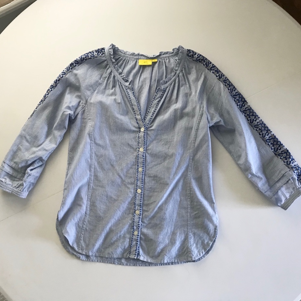 Roberta Roller Rabbit Button Down With Block Print - image 1